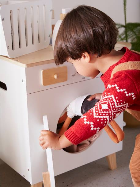 Machine à laver et à repasser en bois FSC® blanc 2 - vertbaudet enfant 