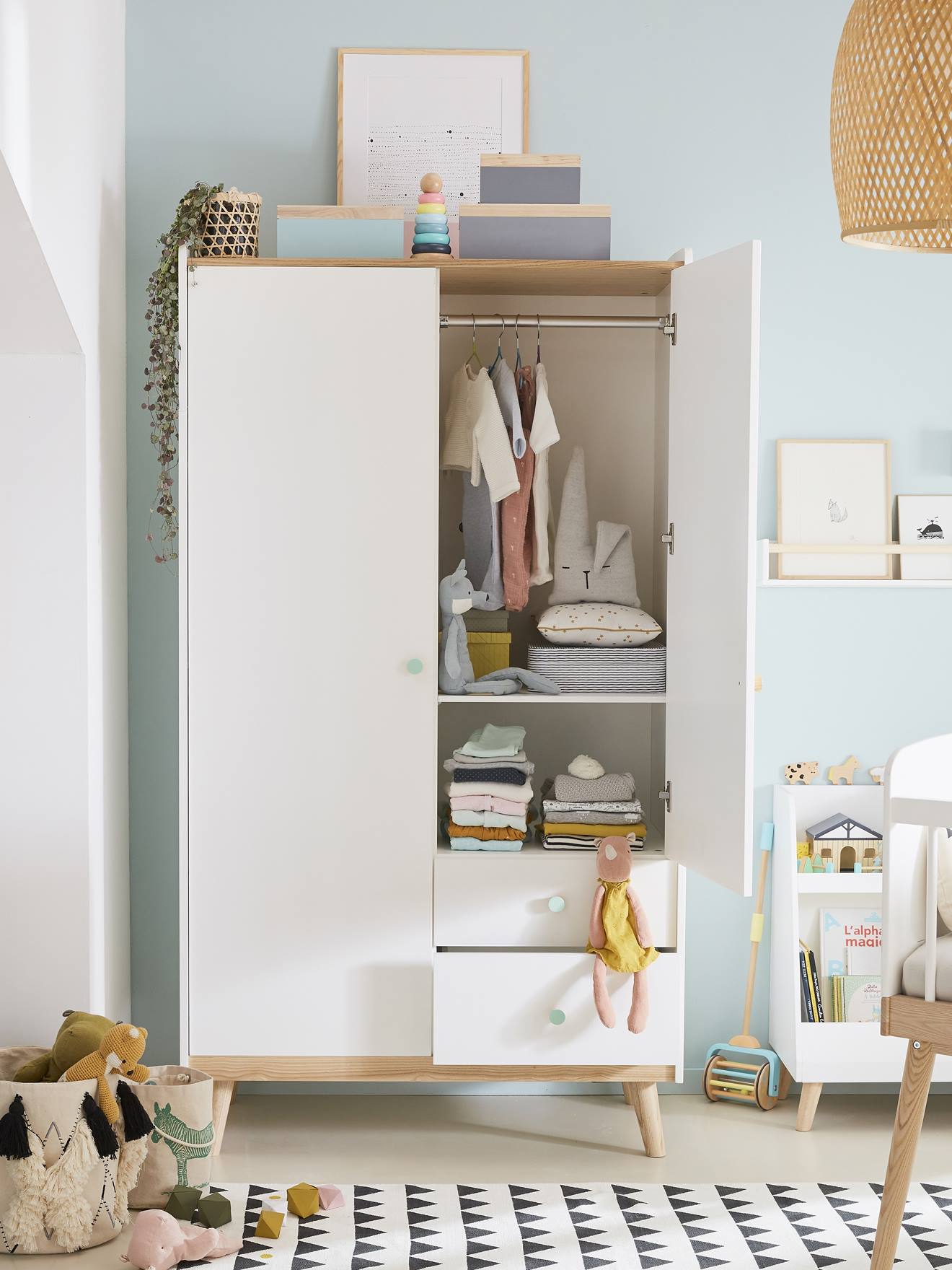 Armoire 2 portes CONFETTI blanc (Vertbaudet) - Image 2