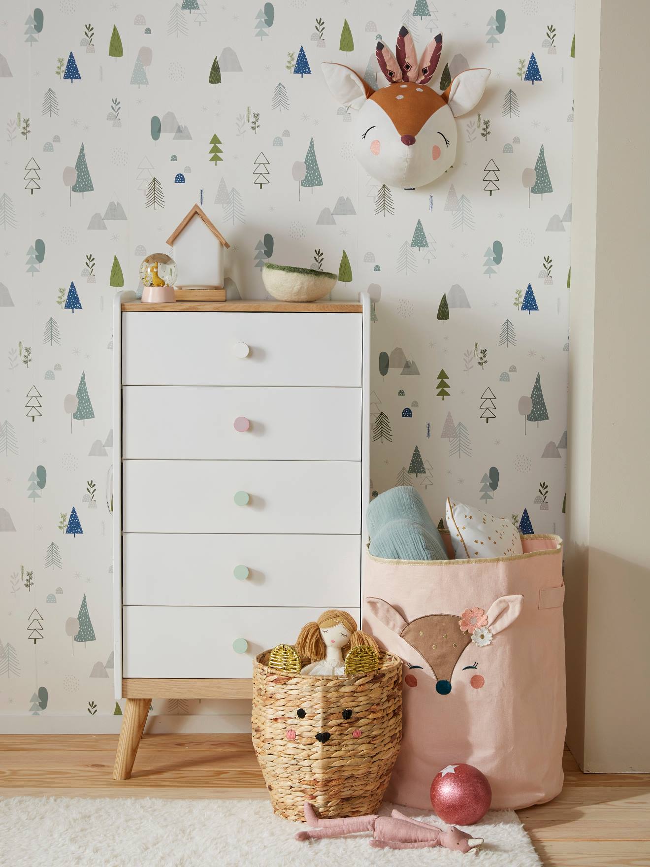 Commode semainier avec poignées personnalisables CONFETTI blanc