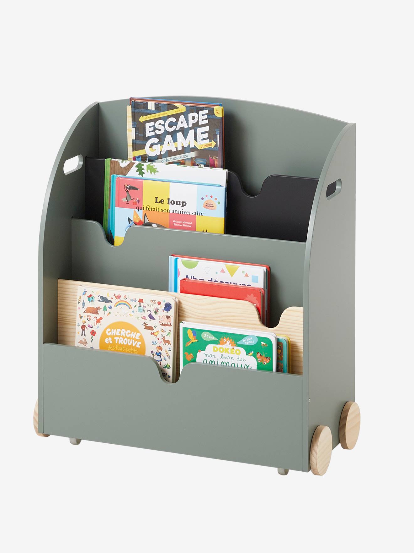 Etagère pour livres à roulettes LIGNE SCHOOL vert