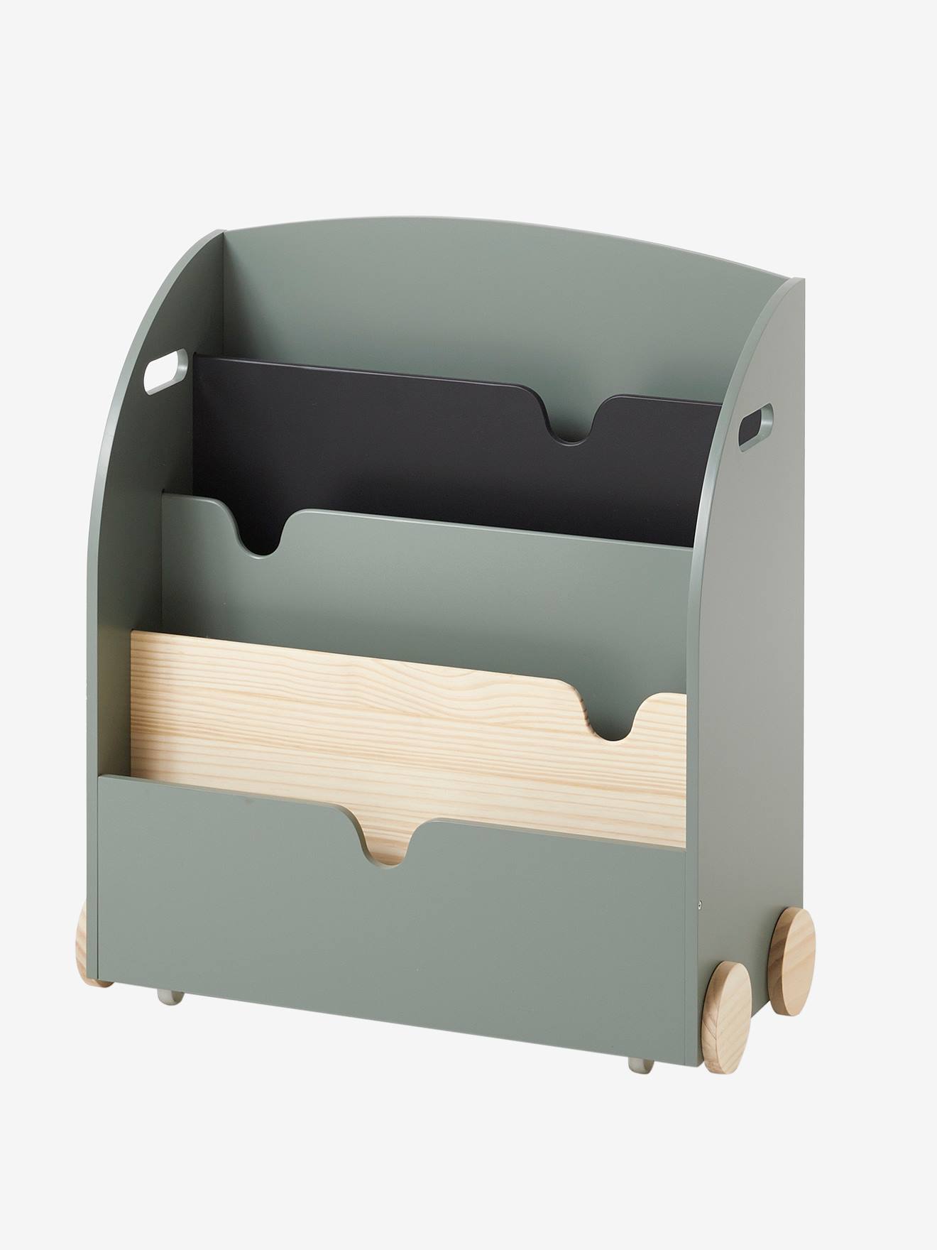 Etagère pour livres à roulettes LIGNE SCHOOL vert (Vertbaudet) - Image 2