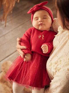 Bébé-Robe, jupe-Robe de fêtes effet 2 en 1 et son bandeau bébé