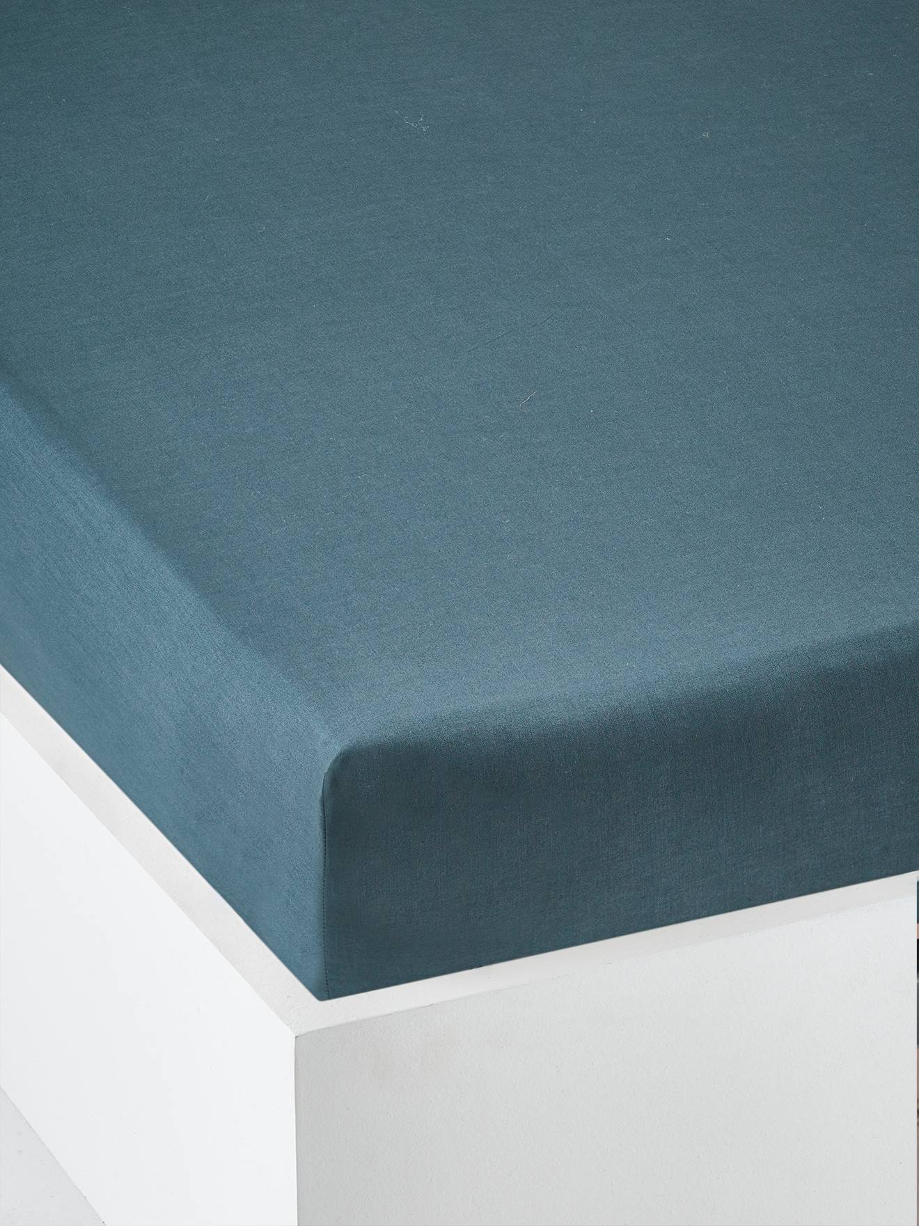 Drap-housse uni enfant marine
