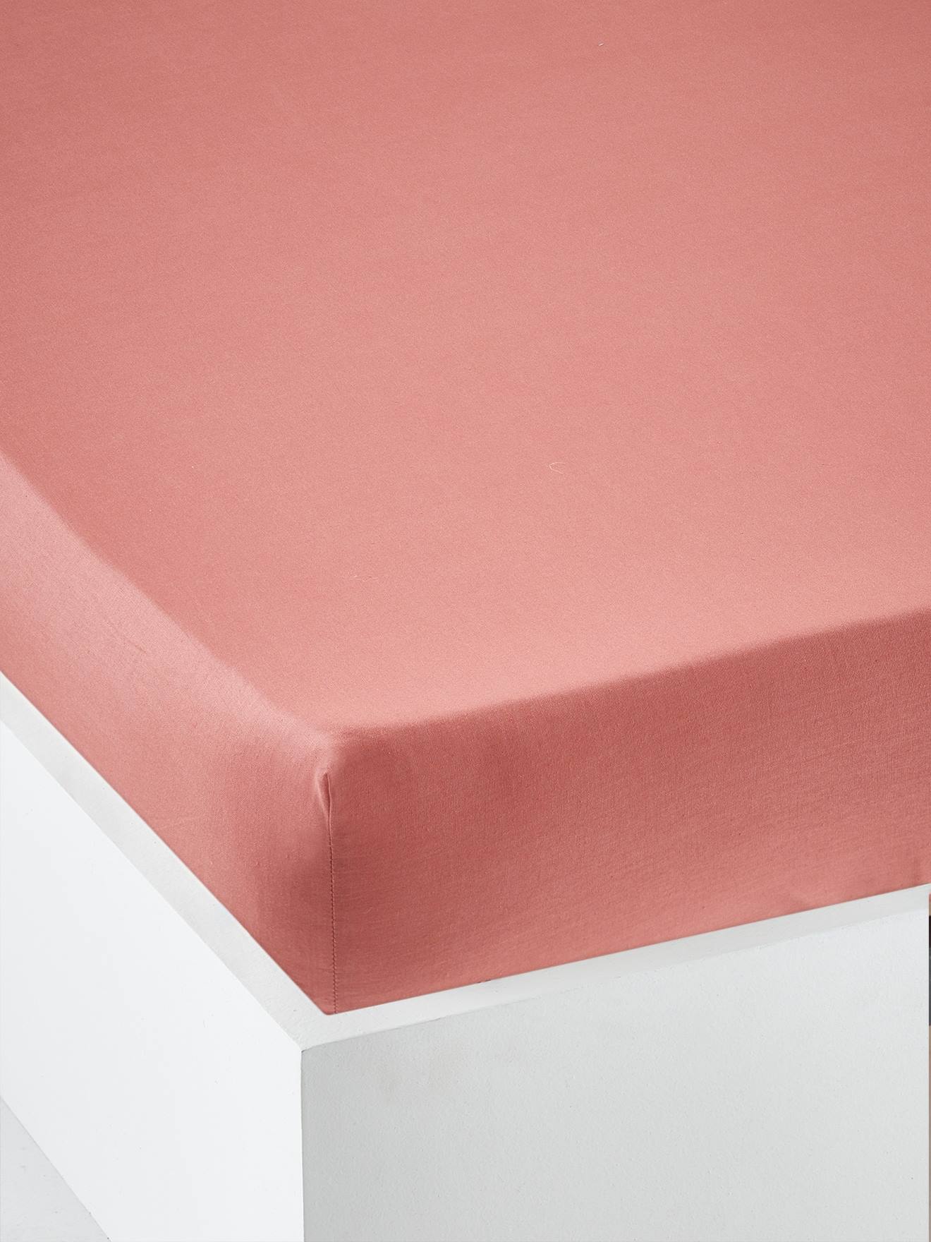 Drap-housse uni enfant terracotta