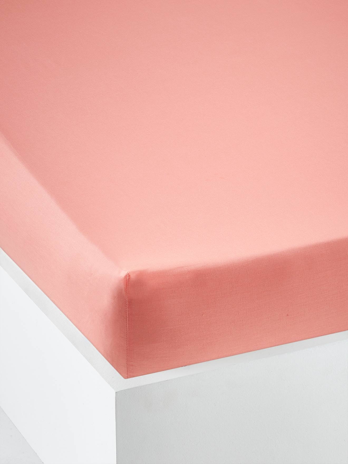 Drap-housse uni enfant corail