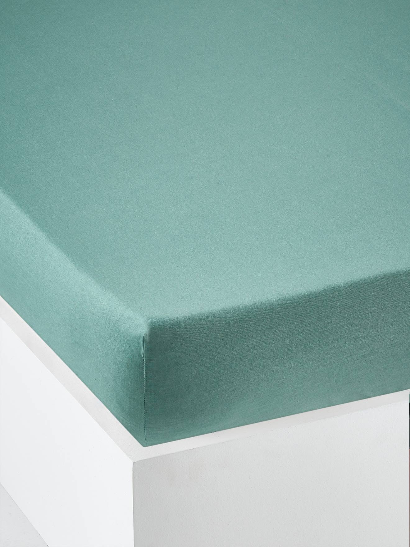 Drap-housse uni enfant vert bleuté