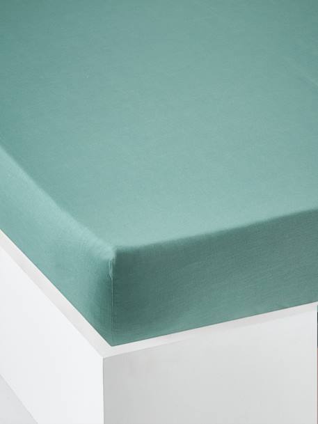 Drap-housse uni enfant anthracite+bleu clair+bleu jean+corail+ecru+ecru+gris+lilas+marine+pistache+rose clair+terracotta+vert+vert bleuté+vert sauge 39 - vertbaudet enfant 