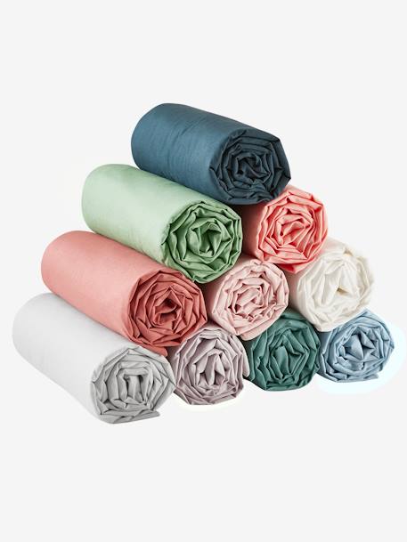 Drap-housse uni enfant anthracite+bleu clair+bleu jean+corail+ecru+ecru+gris+lilas+marine+pistache+rose clair+terracotta+vert+vert bleuté+vert sauge 12 - vertbaudet enfant 