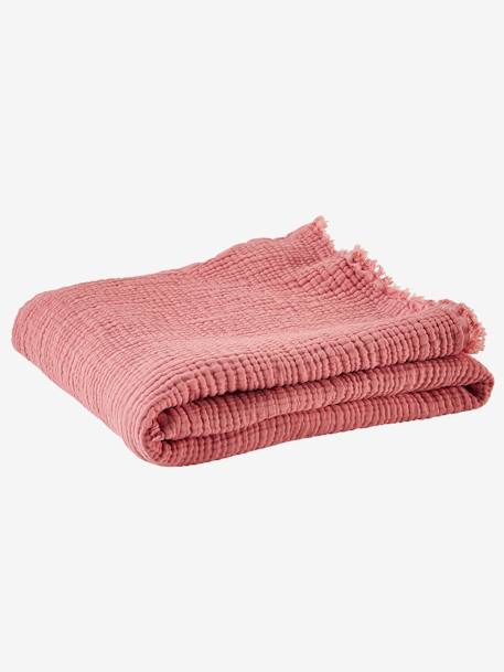 Vertbaudet - Plaid en gaze de coton bio rose