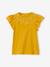 T-shirt fille avec détails broderie anglaise  Oeko-Tex® bleu grisé+bleu marine+corail+jaune pâle+moutarde+vert pâle 17 - vertbaudet enfant 