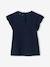 T-shirt fille avec détails broderie anglaise  Oeko-Tex® bleu grisé+bleu marine+corail+jaune pâle+moutarde+vert pâle 5 - vertbaudet enfant 