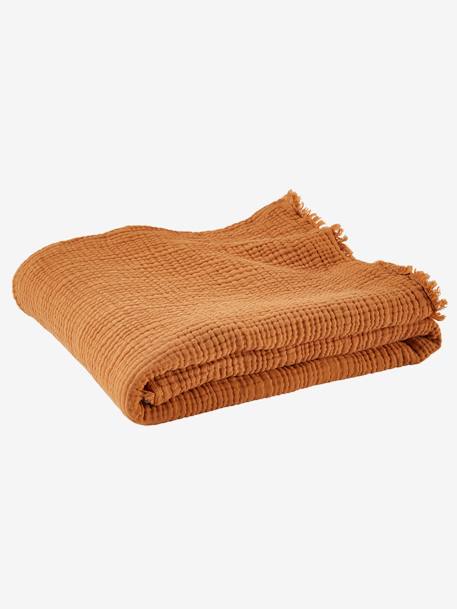 Vertbaudet - Plaid en gaze de coton bio caramel