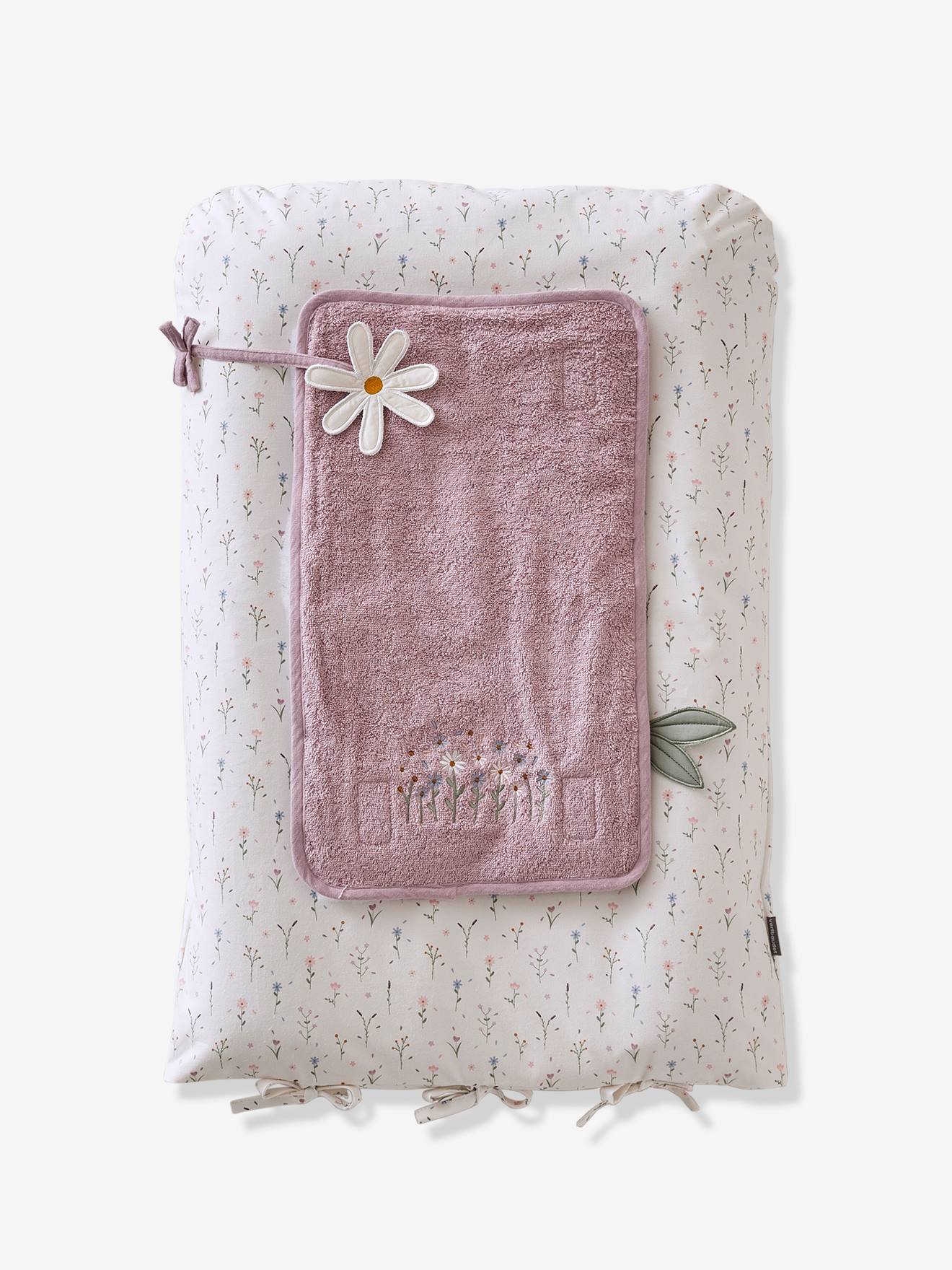 Vertbaudet - Matelas à langer Douce Provence parme / écru