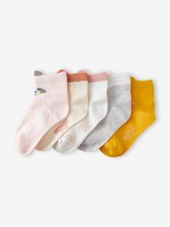Fille-Sous-vêtement-Lot de 5 paires de mi-chaussettes animaux Oeko-Tex®