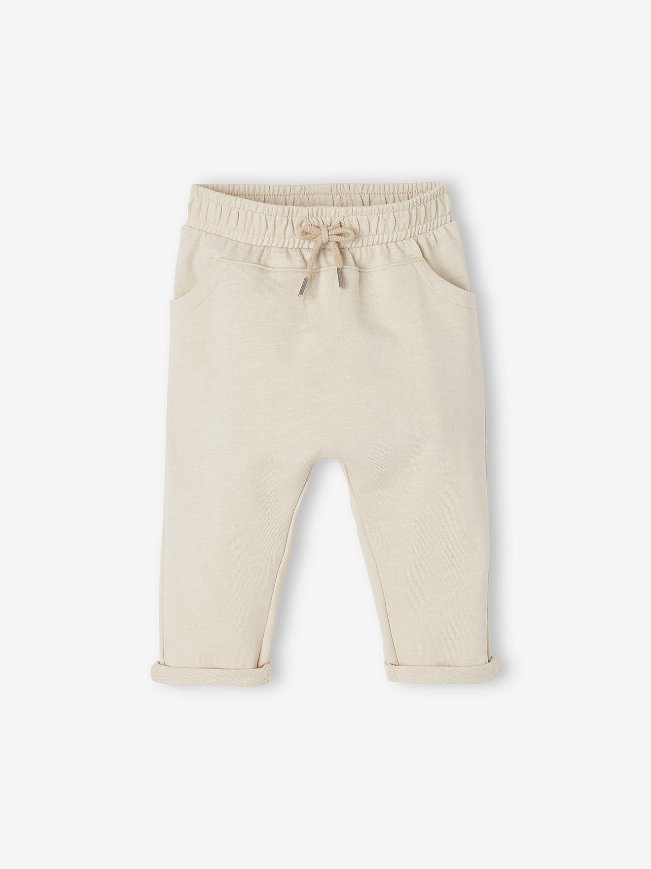 Pantalon bébé garçon molleton beige sable