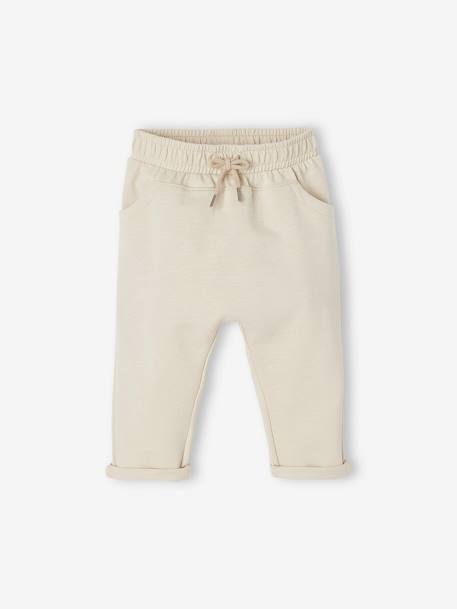 Vertbaudet - Pantalon bébé garçon molleton beige sable