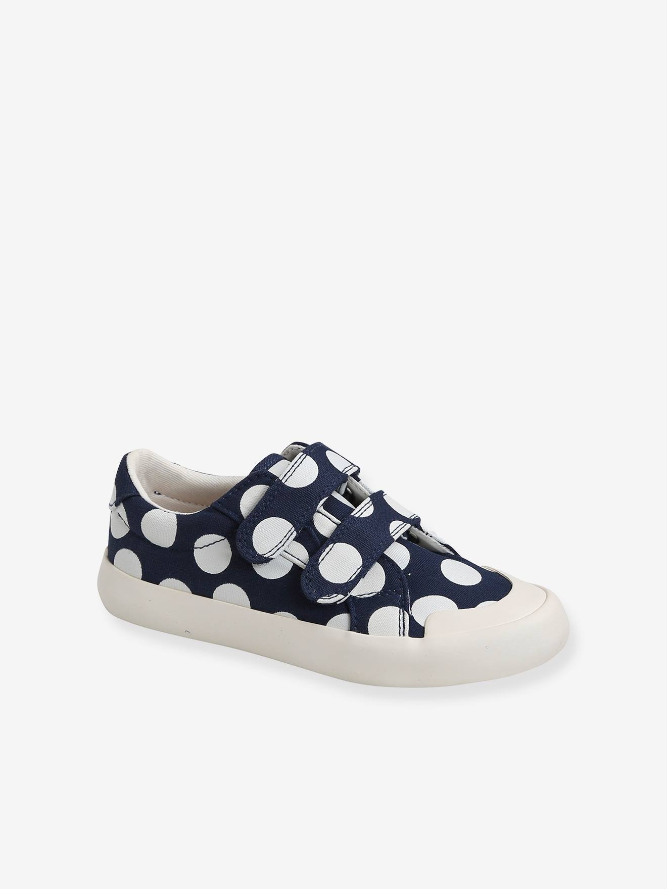 Baskets scratchées fille en toile bleu marine