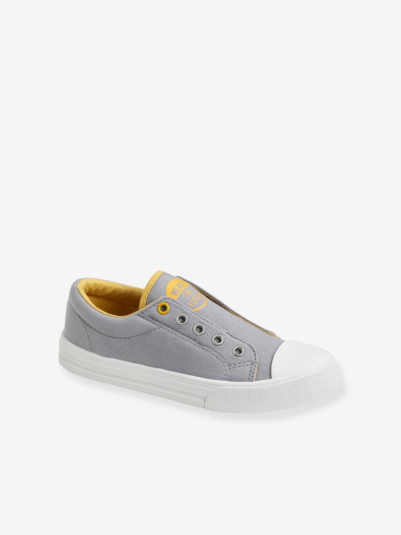 Vertbaudet - Baskets élastiquées garçon en toile gris