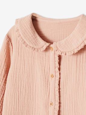 Chemise Fille Gymboree Rose à Volants, Manches Longues, Taille 3, Avec Ceinture
