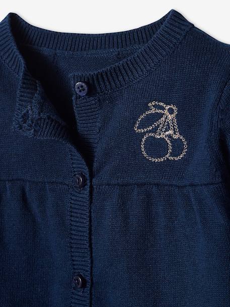 Brassière Bébé En Maille Bleu Ciel - Taille Naissance - Style Petit Pull/gilet - Occasion Très Bon état