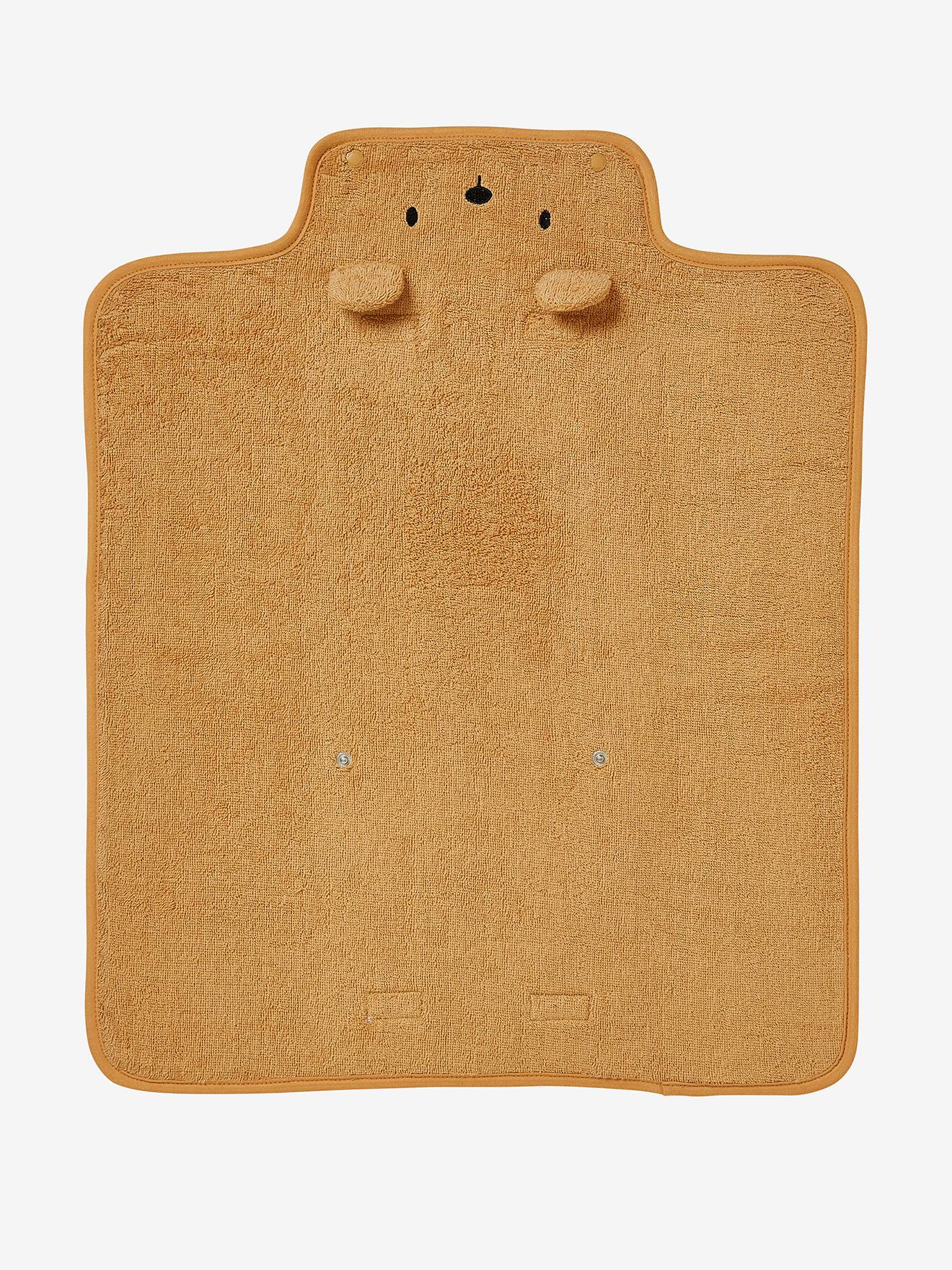 Tapis à langer de voyage en éponge Ourson caramel (Vertbaudet) - Image 1