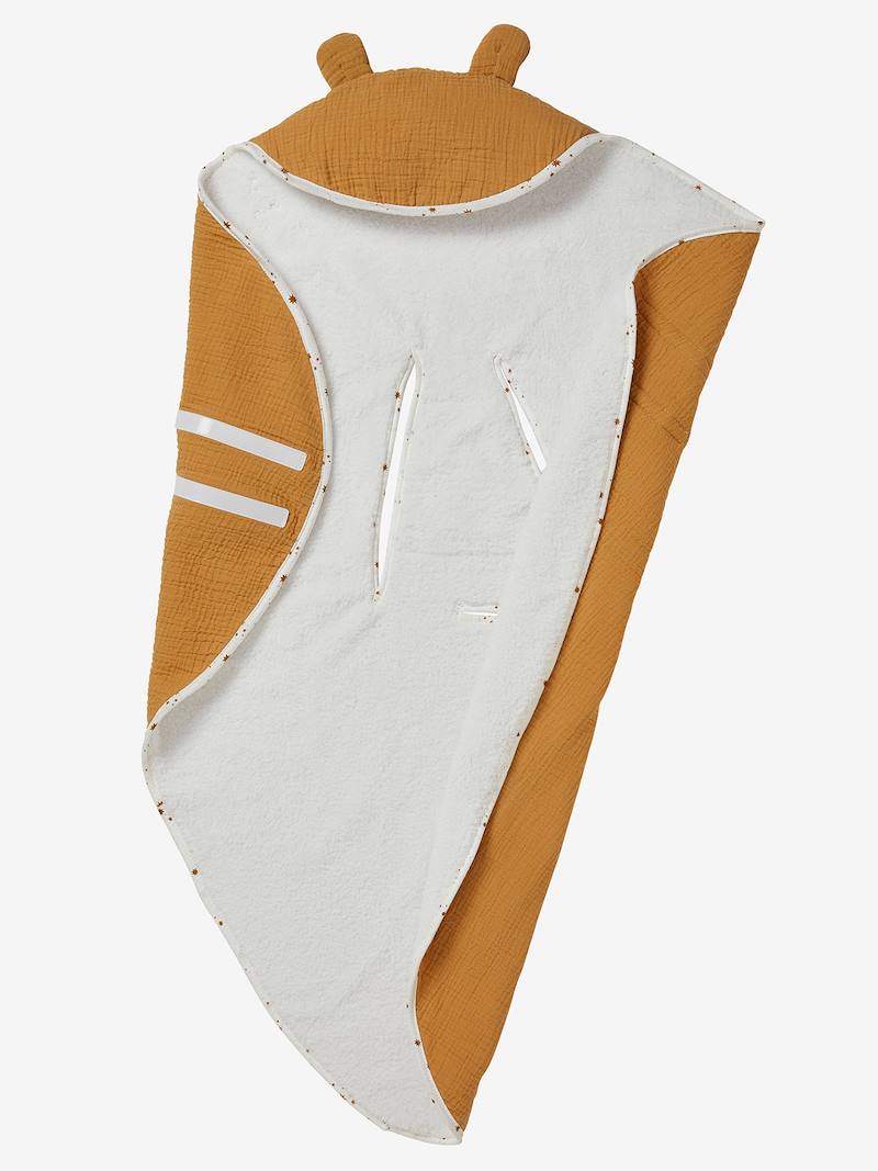 Plaid à capuche pour siègeauto coque caramel Vertbaudet