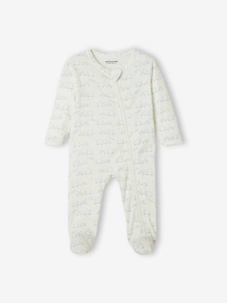 Lot de 3 pyjamas bébé en jersey ouverture zippée lot ivoire+lot moutarde 11 - vertbaudet enfant 