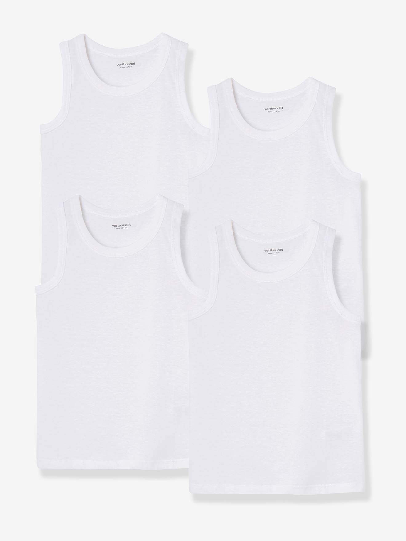 Lot 4 débardeurs maillot de corps BASICS blanc