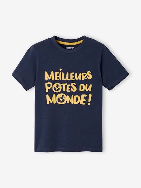 T-shirt à message garçon manches courtes ARDOISE+BLEU AQUA+BLEU CIEL+ECRU+ORANGE LAVE 1 - vertbaudet enfant 