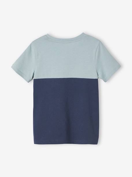 T-shirt coloblock garçon manches courtes ardoise+bleu azur+kaki+orange 4 - vertbaudet enfant 