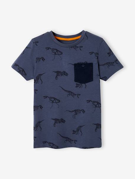 T-shirt motifs graphiques garçon manches courtes bordeaux imprimé+IMPRIME BLEU+vert grisé imprimé 5 - vertbaudet enfant 