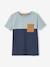 T-shirt coloblock garçon manches courtes ardoise+bleu azur+kaki+orange 1 - vertbaudet enfant 
