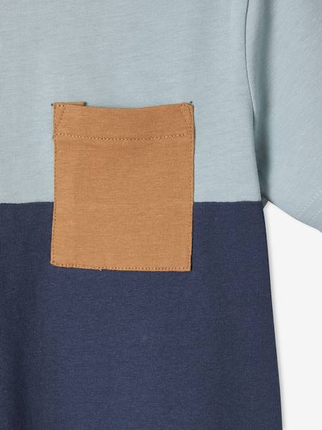 T-shirt coloblock garçon manches courtes ardoise+bleu azur+kaki+orange 5 - vertbaudet enfant 