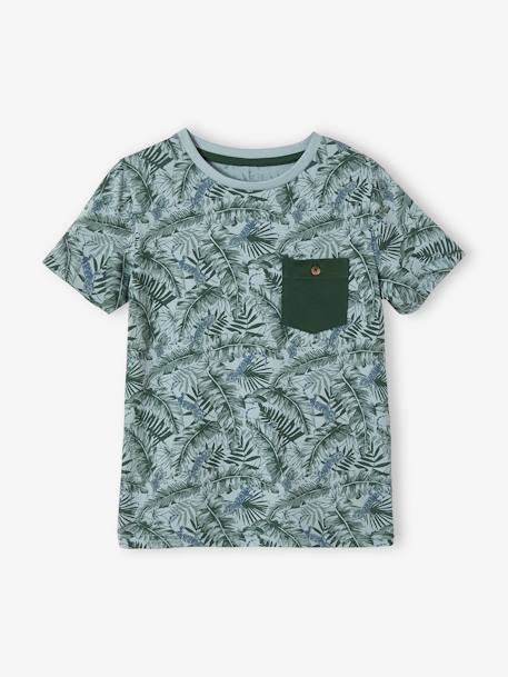 T-shirt motifs graphiques garçon manches courtes bordeaux imprimé+IMPRIME BLEU+vert grisé imprimé 8 - vertbaudet enfant 