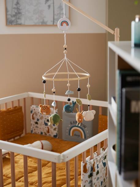 Vertbaudet - Mobile musical MINI ZOO beige / multicolore