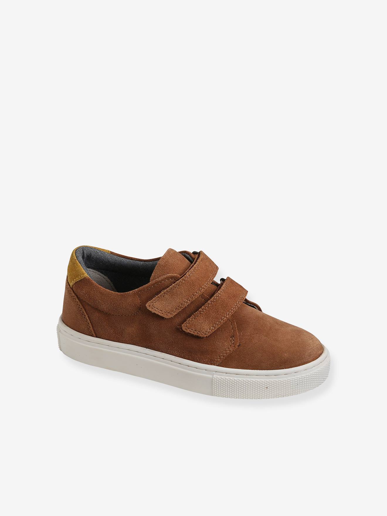 Derbies scratchés cuir garçon camel