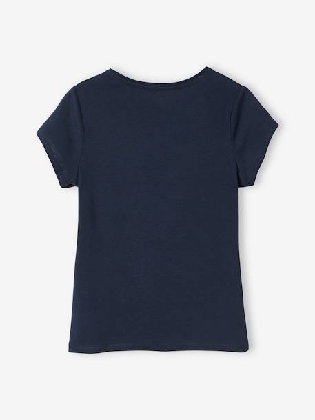 Tee-shirt à message fille blanc+bleu+bleu marine+camel+corail+jaune+rose 9 - vertbaudet enfant 