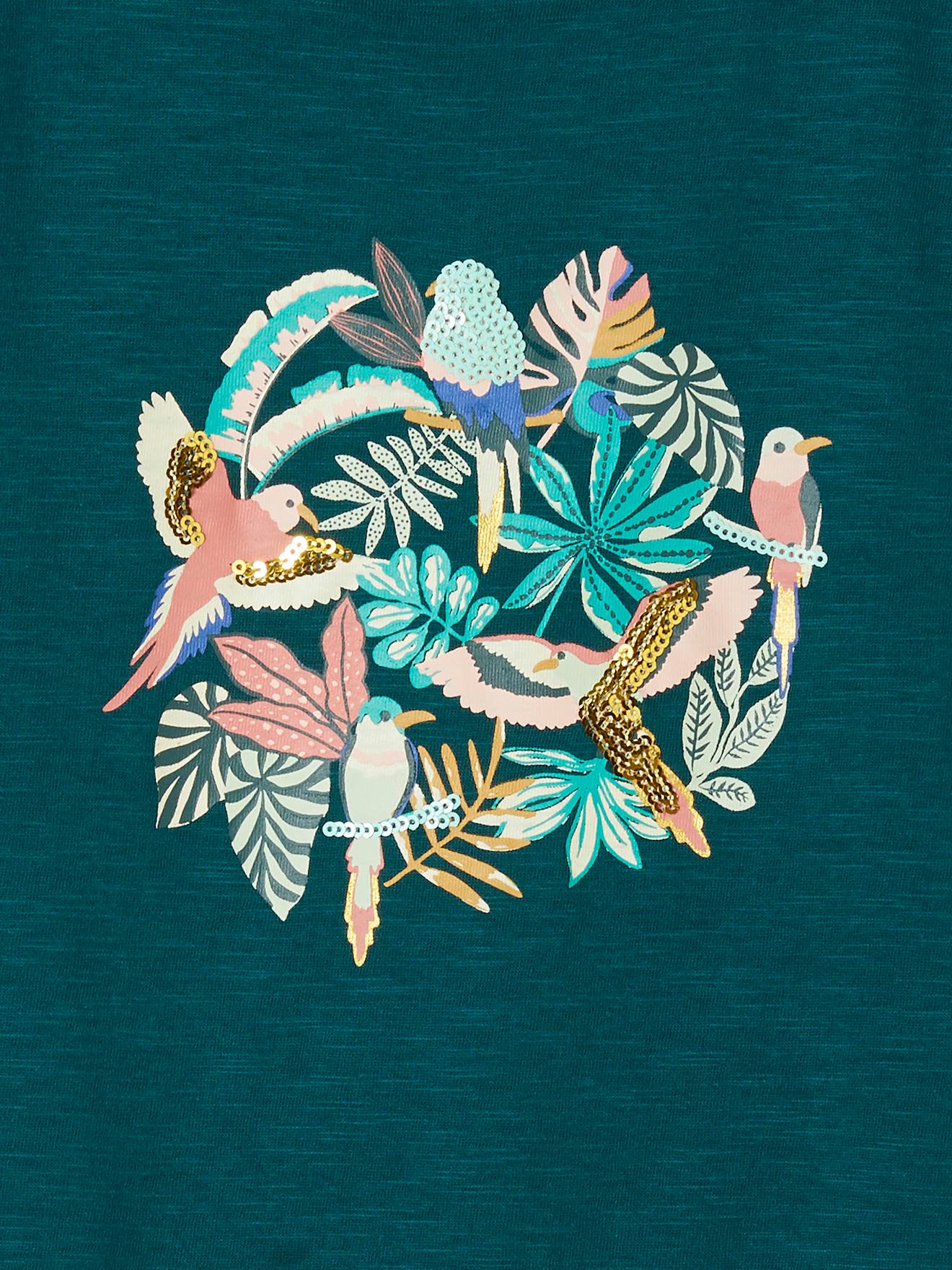 T-shirt Basique Fille Monsoon 7-8 Ans - Manches Longues Multicolore Géométrique - état Très Bon