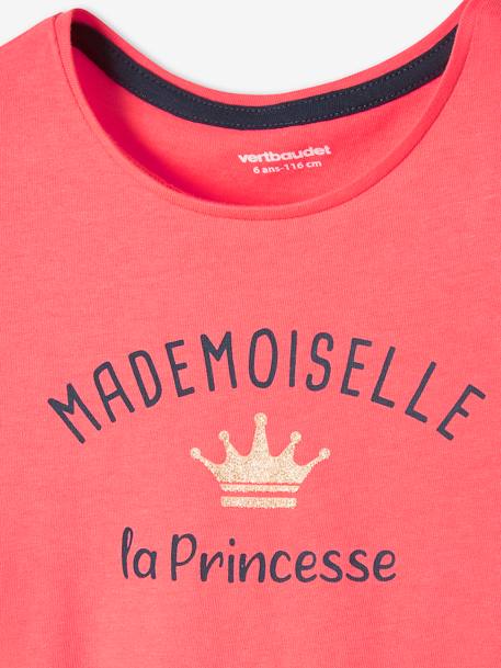 Tee-shirt à message fille blanc+bleu+bleu marine+camel+corail+jaune+rose 16 - vertbaudet enfant 