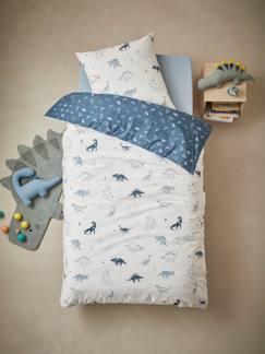 Les imprimés-Linge de maison et décoration-Parure de lit housse de couette + taie d'oreiller essentiels enfant HELLO DINOS