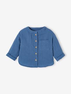 Bébé-Chemise, blouse-Chemise col mao bébé en gaze de coton
