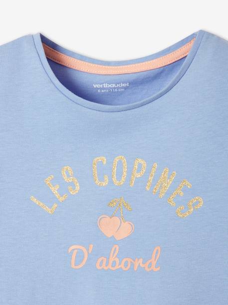 Tee-shirt à message fille blanc+bleu+bleu marine+camel+corail+jaune+rose 7 - vertbaudet enfant 