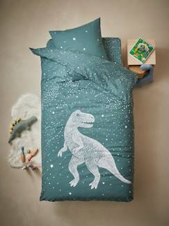 Linge de maison et décoration-Linge de lit enfant-Housse de couette-Parure housse de couette + taie d'oreiller avec détails phosphorescents GRAPHIC DINO