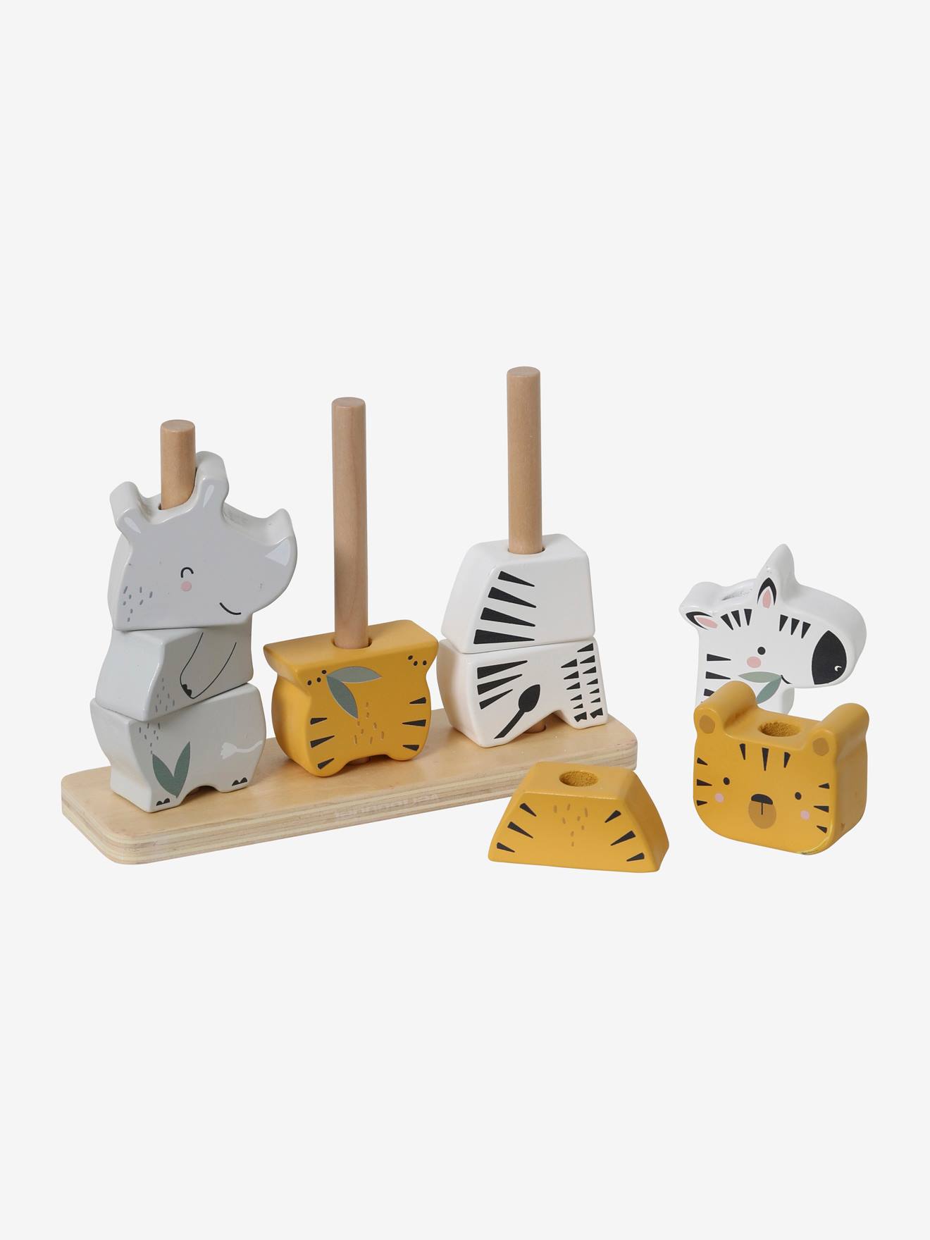 Animaux à empiler Jungle en bois FSC® multicolore - jungle (Vertbaudet) - Image 3