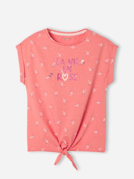 T-shirt imprimé détails irisés fille Oeko-Tex® blanc imprimé+rose imprimé 6 - vertbaudet enfant 