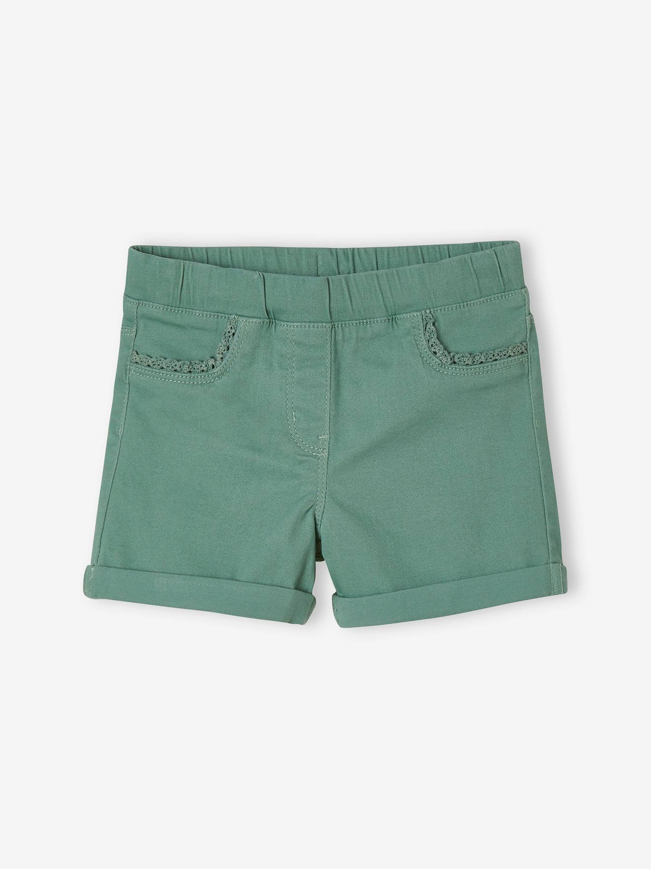 Vertbaudet - Short tregging fille détail en macramé vert