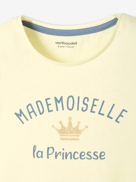 Tee-shirt à message fille blanc+bleu+bleu marine+camel+corail+jaune+rose 19 - vertbaudet enfant 