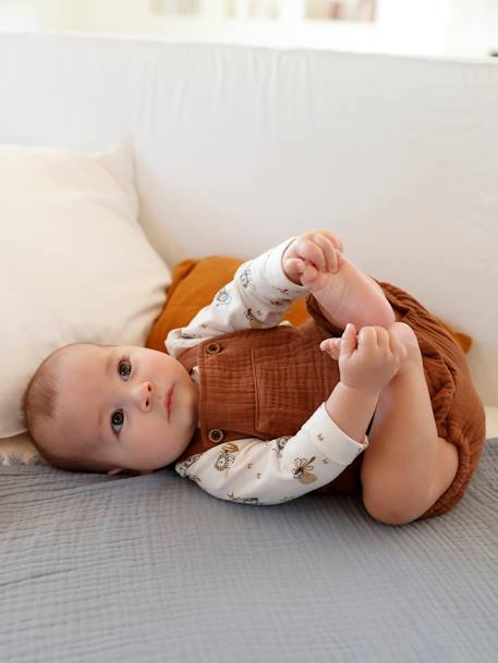 T-shirt bébé manches longues ivoire imprimé 2 - vertbaudet enfant 