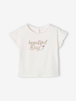 Bébé-T-shirt, sous-pull-T-shirt-T-shirt "Beautiful" bébé manches volantées