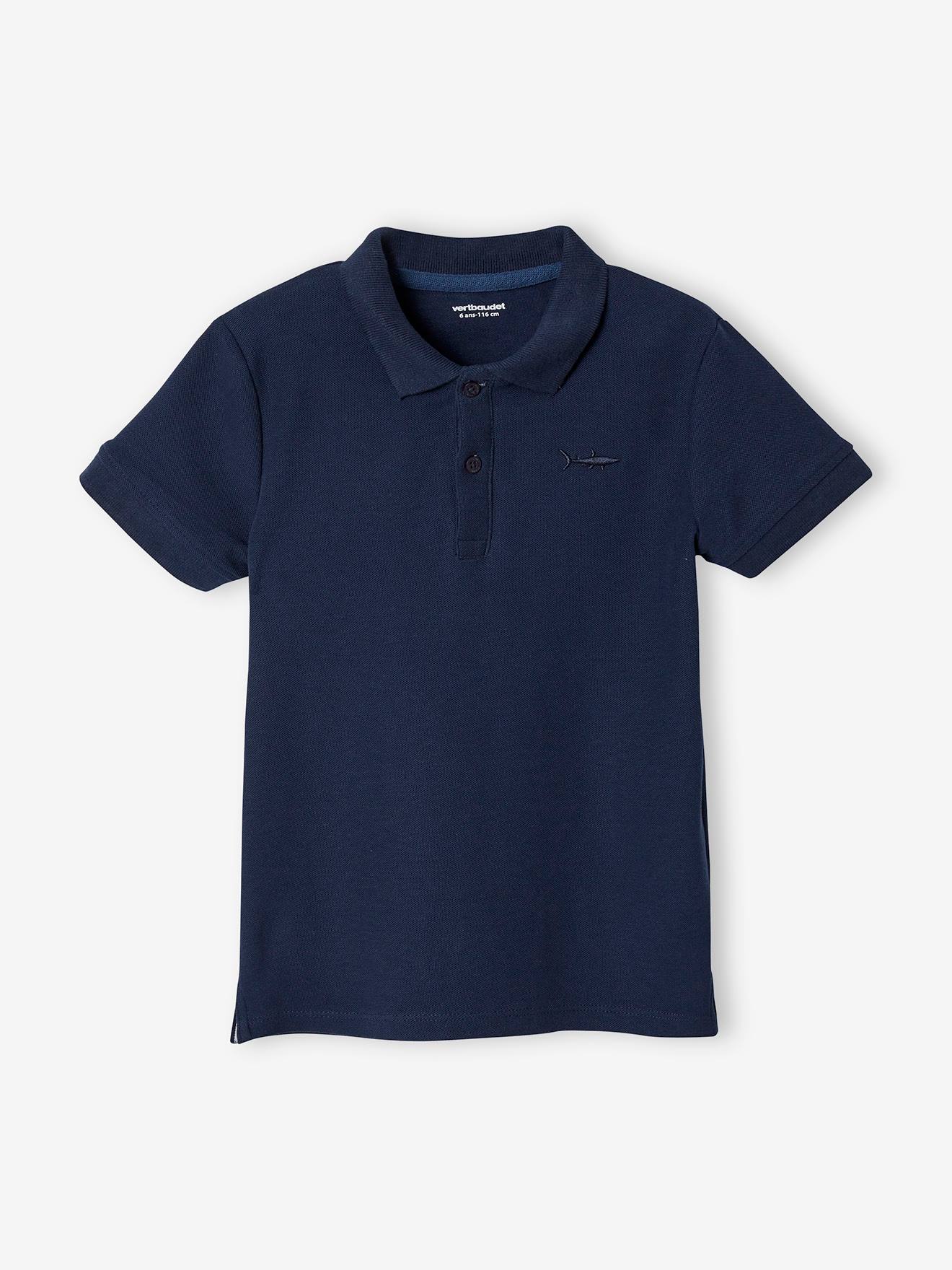 Polo garon manches courtes broderie poitrine marine 7 €